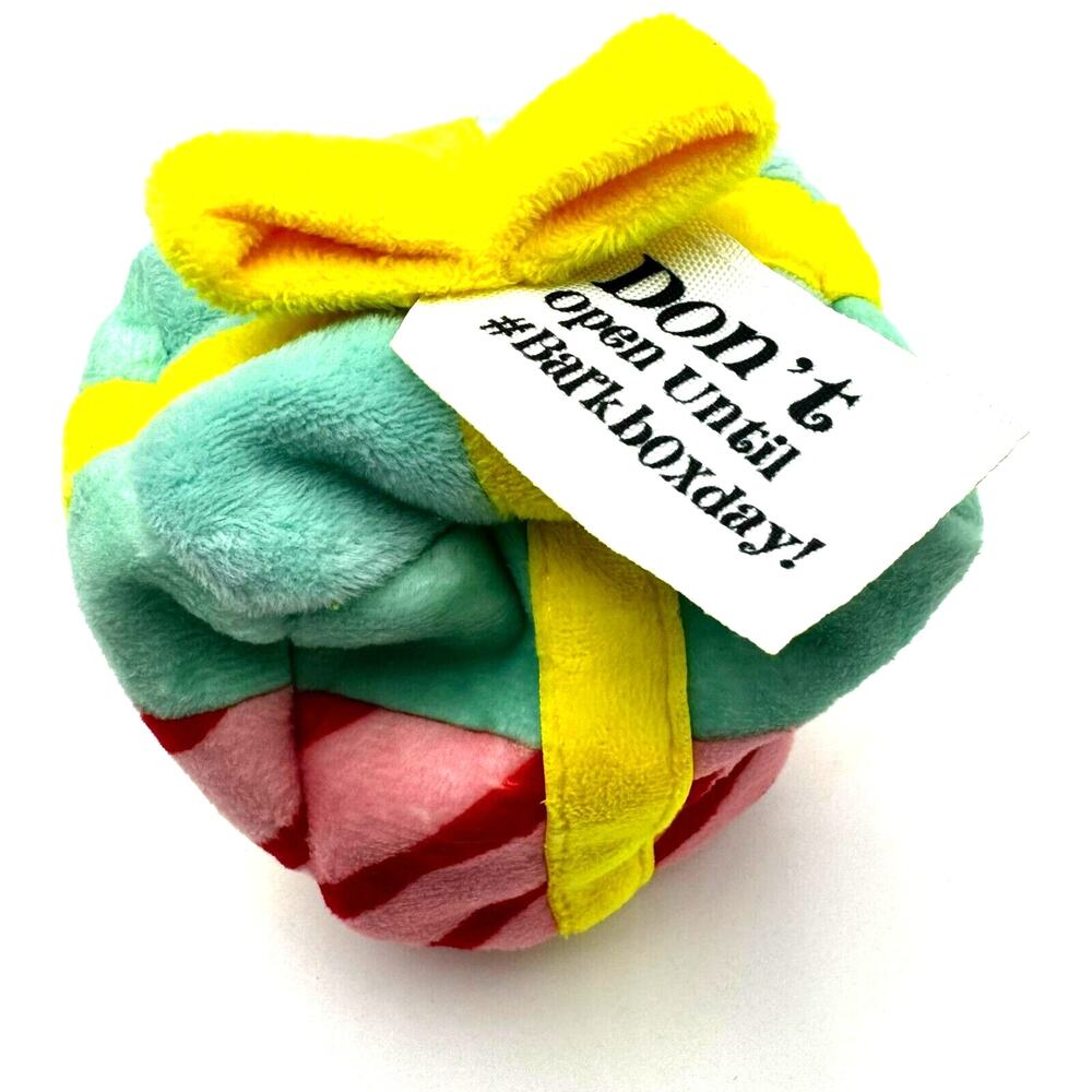 BARK BOX | NEW Grinchy Gift Medium Plush Dog Toy Ball Squeaker Bonus Toy Inside